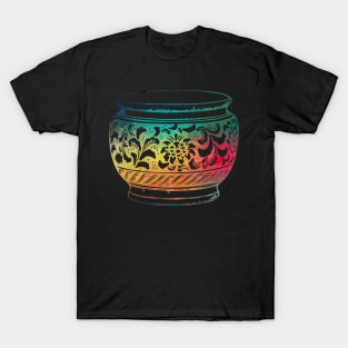 Rainbow abstract flower design on a pot 08 T-Shirt